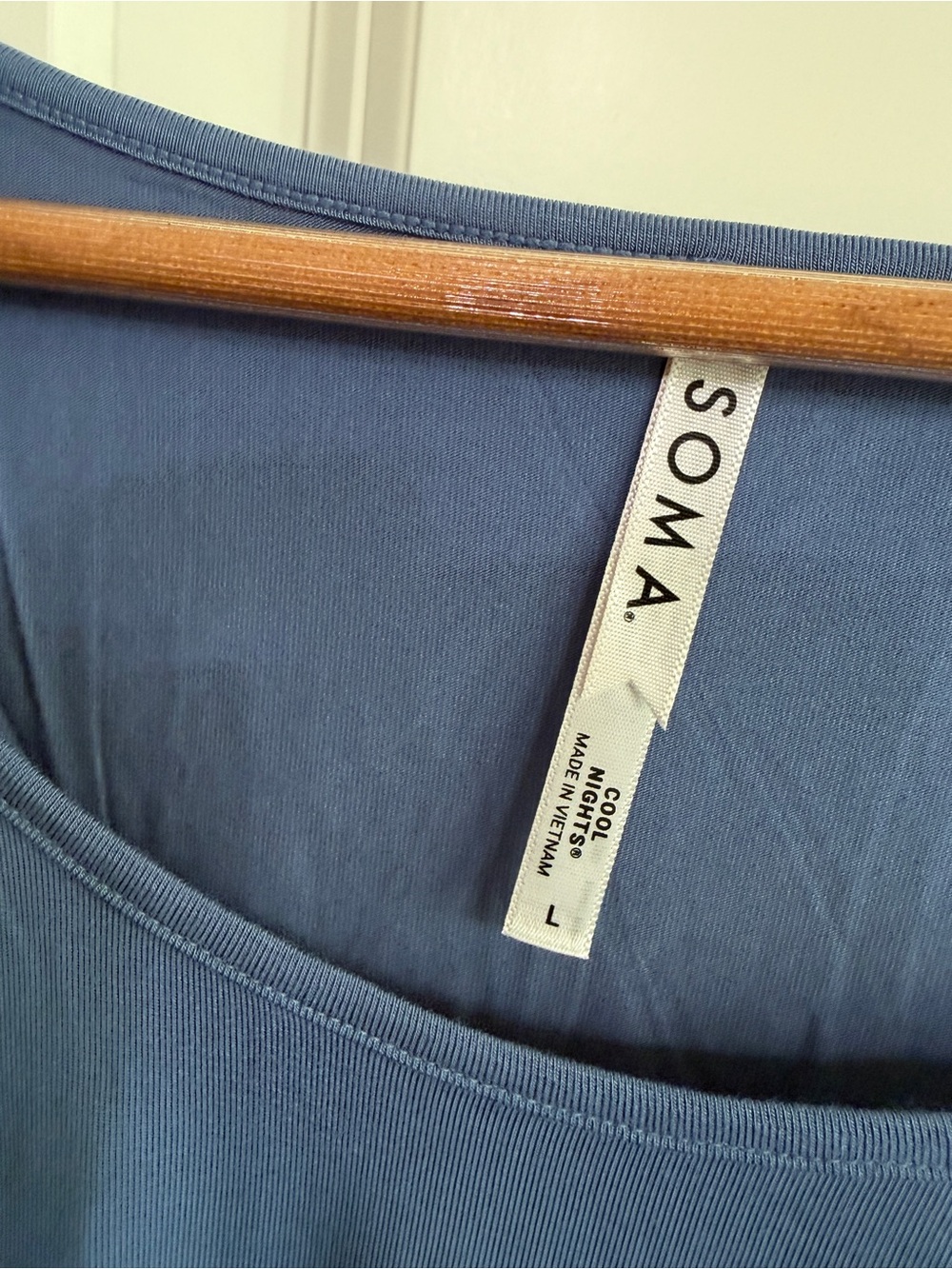 New w tags Soma size L Cool Nights lounge pajama Long Sleeve tee in Slate Blue. - Picture 2 of 7